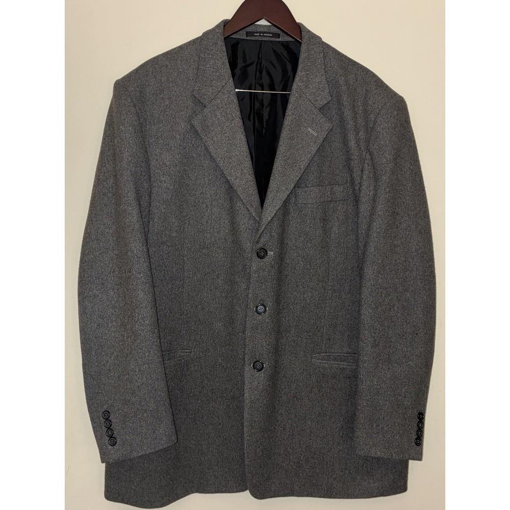Andre Cossata 100% Camel Hair Blazer Sport Coat Gray 46L Vintage
